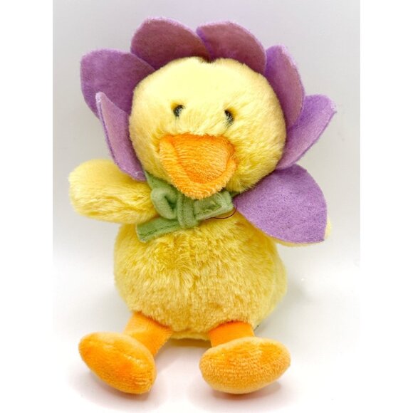 Gund Yellow‎ Purple Flower Duck Plush - Picture 1 of 4